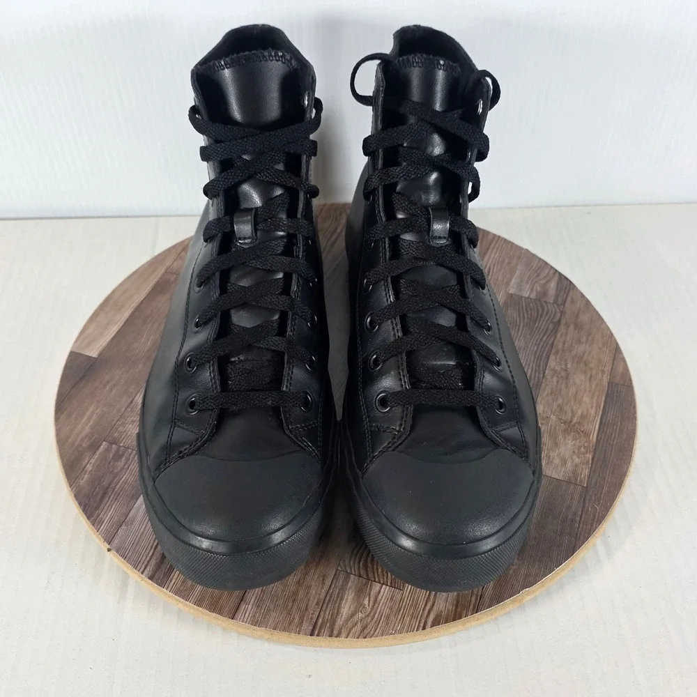 Shoes For Crews Pembroke High Top Slip Resistant Size 12 Black Leather Sneakers